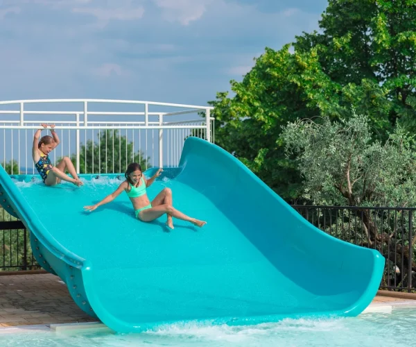 Camping Riva Blu in Italië glijbaan voor de kinderen